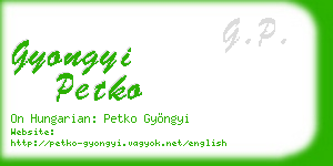 gyongyi petko business card